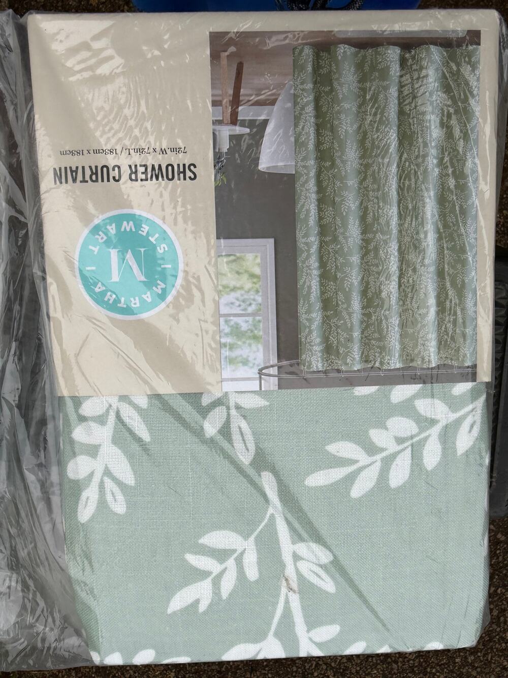 Martha Stewart Sage Green Shower Curtain 72x72 retail $50 PGL wholsale $10